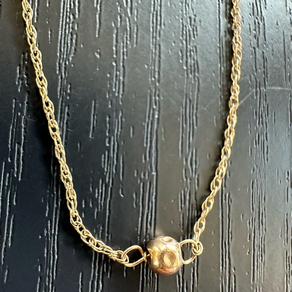💫Dainty & Beautiful Vintage Stamped 14K Gold Ball Necklace - Picture 5 of 16